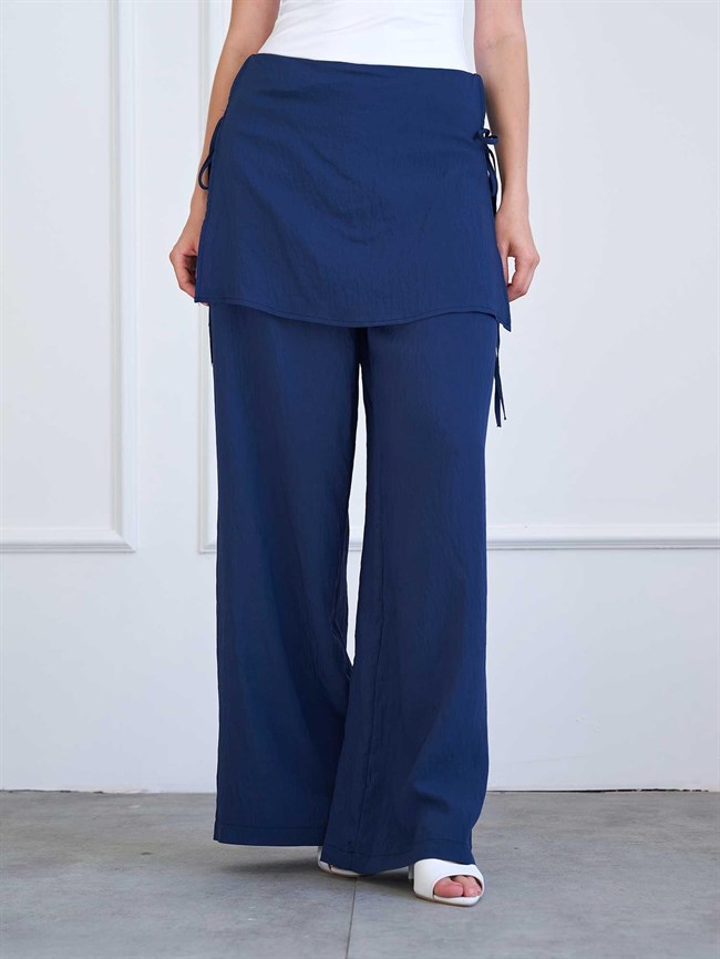 Pareo Detaylı Pantolon 031685 Lacivert