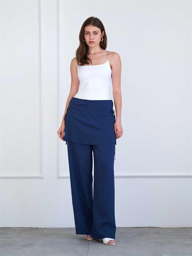 Pareo Detaylı Pantolon 031685 Lacivert