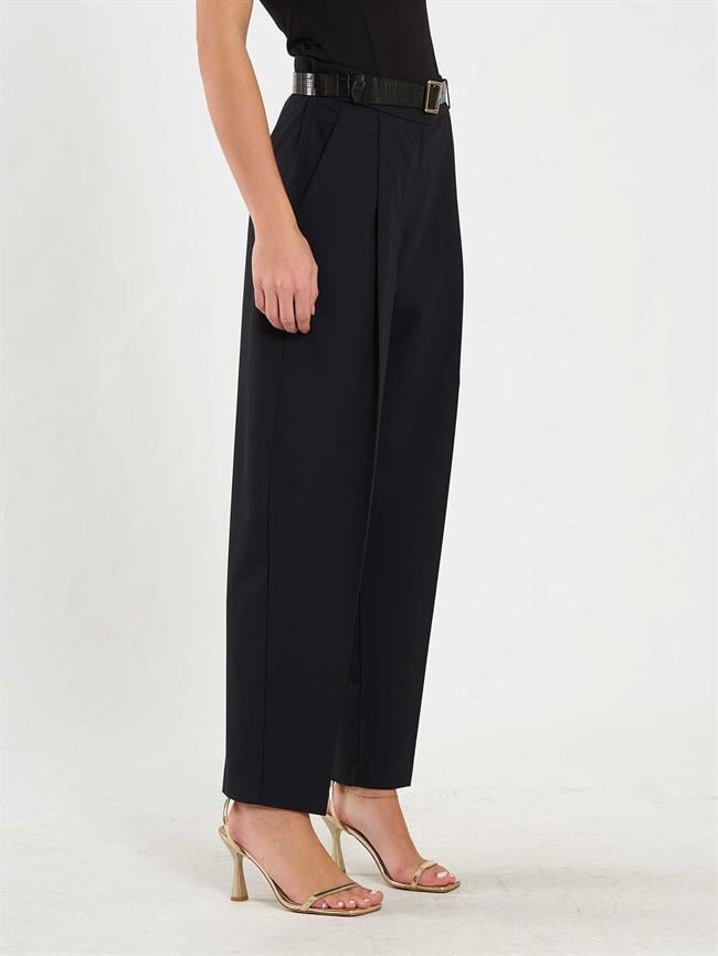 Pileli Havuç Pantolon 031640 Siyah