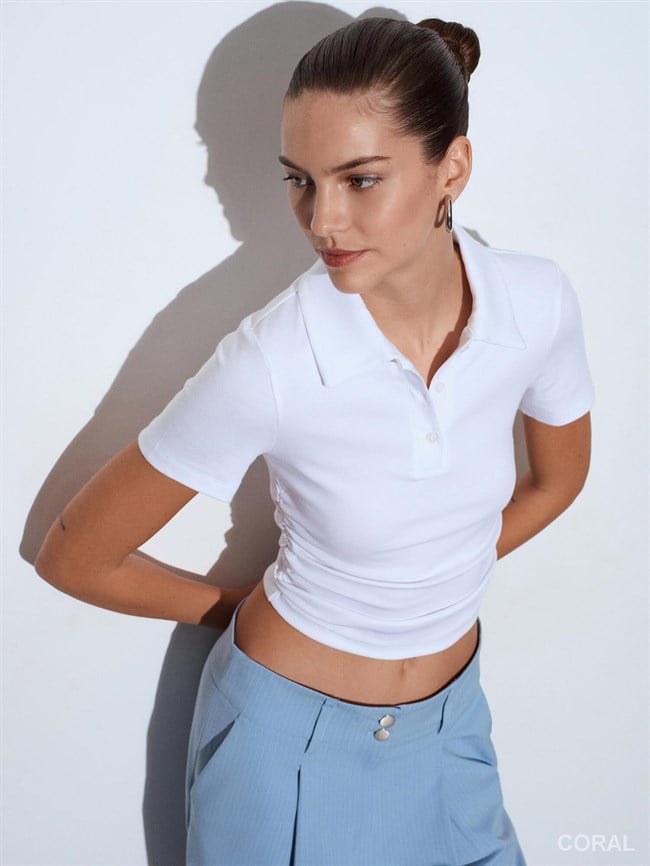 Polo Yaka Badi 32614 Beyaz