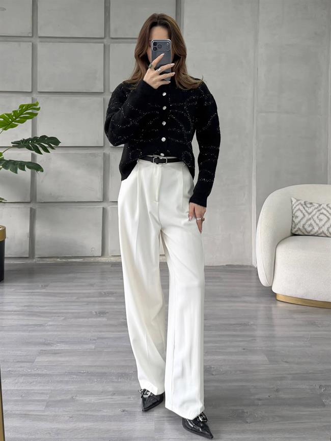 Pullu Düğmeli Ceket 7712 Siyah