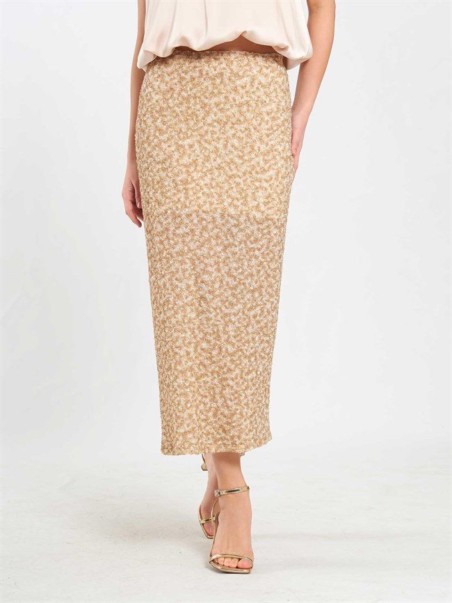 Pullu Midi Payet Etek 041185 Bej