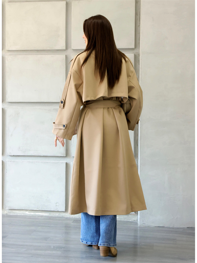 Robalı Kruvaze Trençkot 9476 Camel