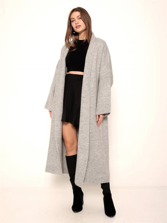 Salaş Triko Hırka 91828 Gri