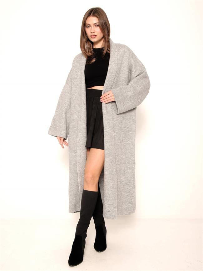 Salaş Triko Hırka 91828 Gri