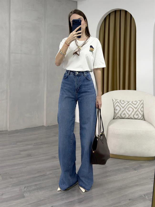 Şallı Tişört 11331 Ekru