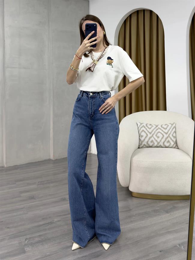 Şallı Tişört 11331 Ekru