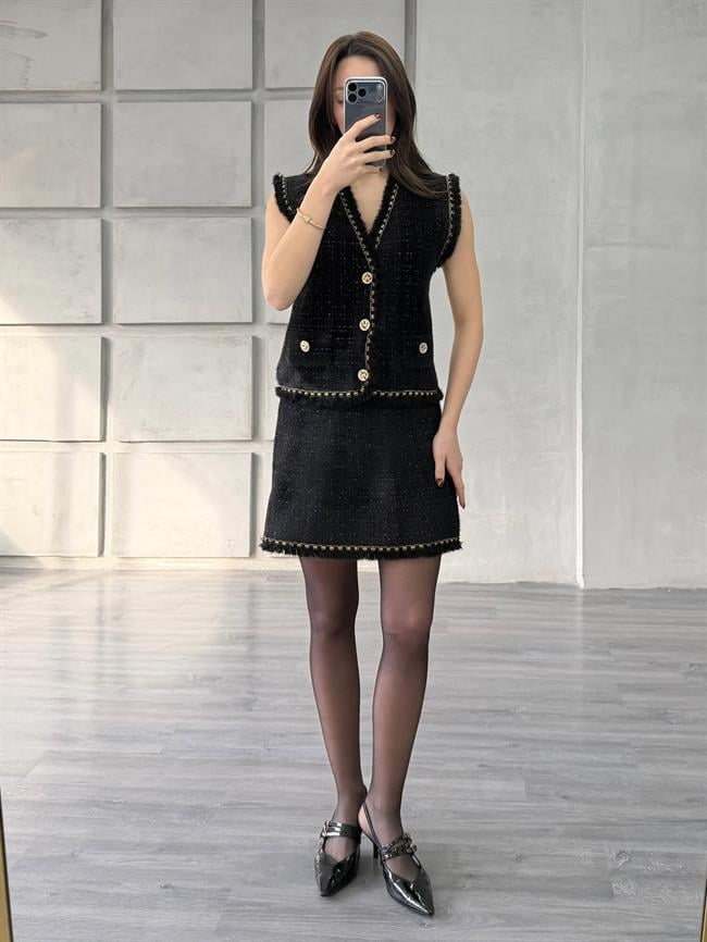 Sim Detaylı Peluş Yelek 140428 Siyah