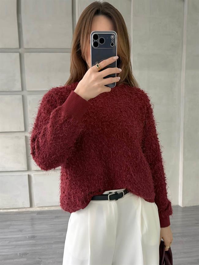 Simli Sakallı Kazak 7682 Bordo