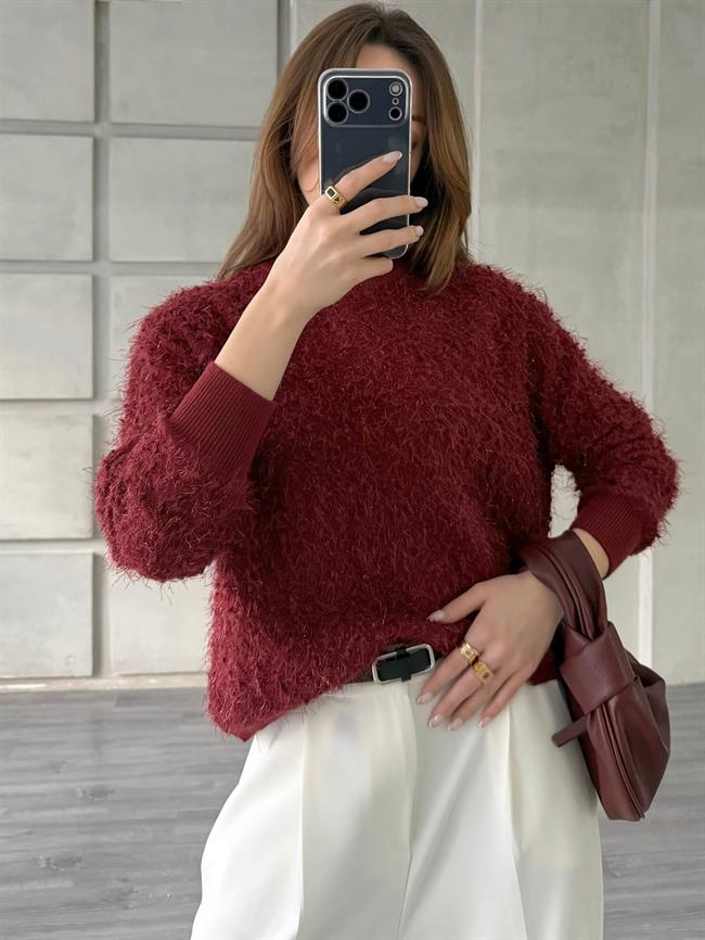 Simli Sakallı Kazak 7682 Bordo