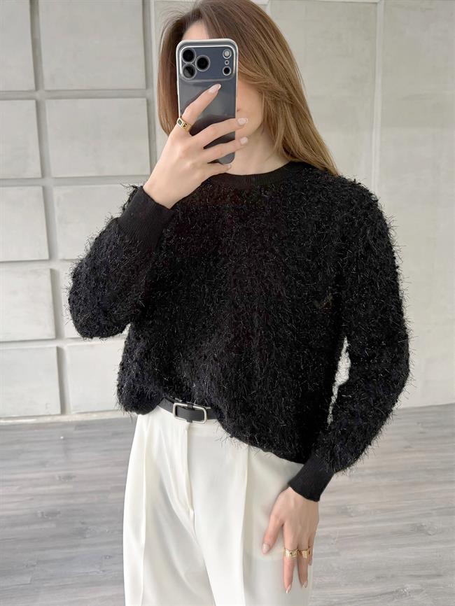 Simli Sakallı Kazak 7682 Siyah