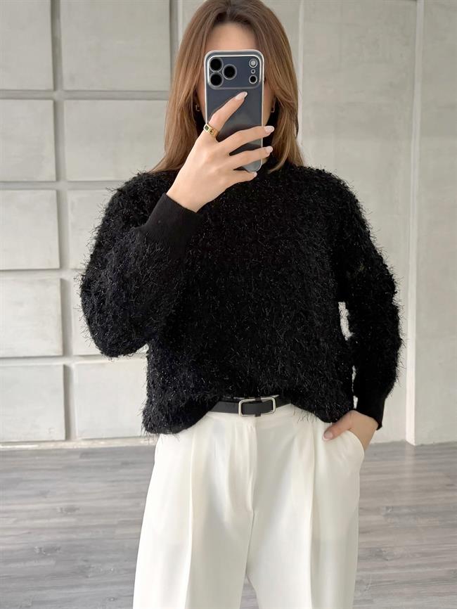 Simli Sakallı Kazak 7682 Siyah