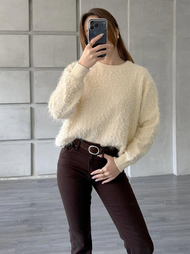 Simli Sakallı Kazak 7682 Vanilya