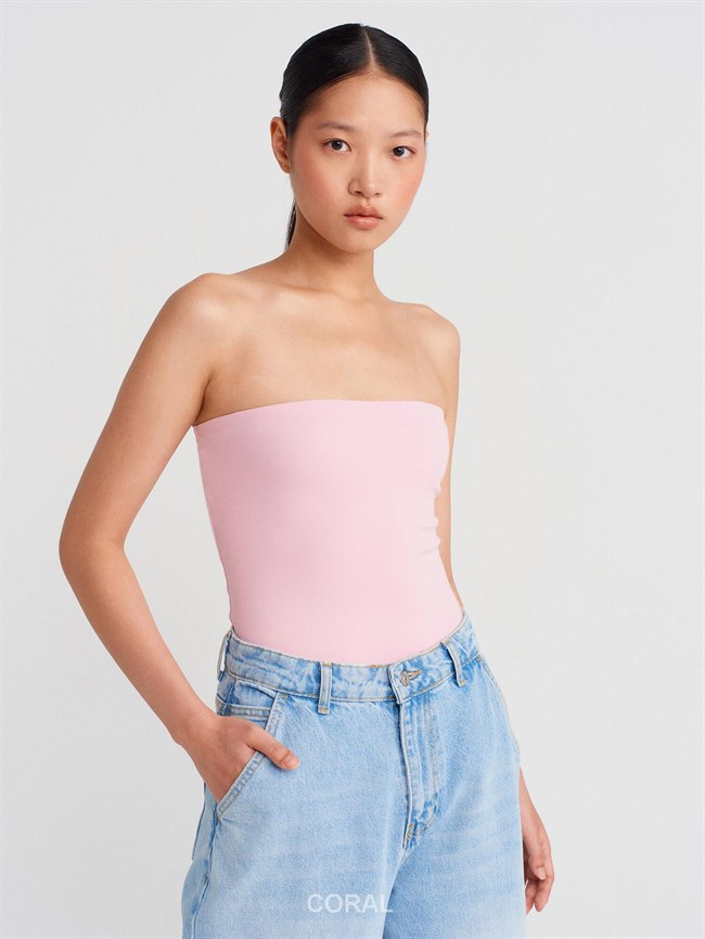 Straplez Büstiyer 21103 Pembe