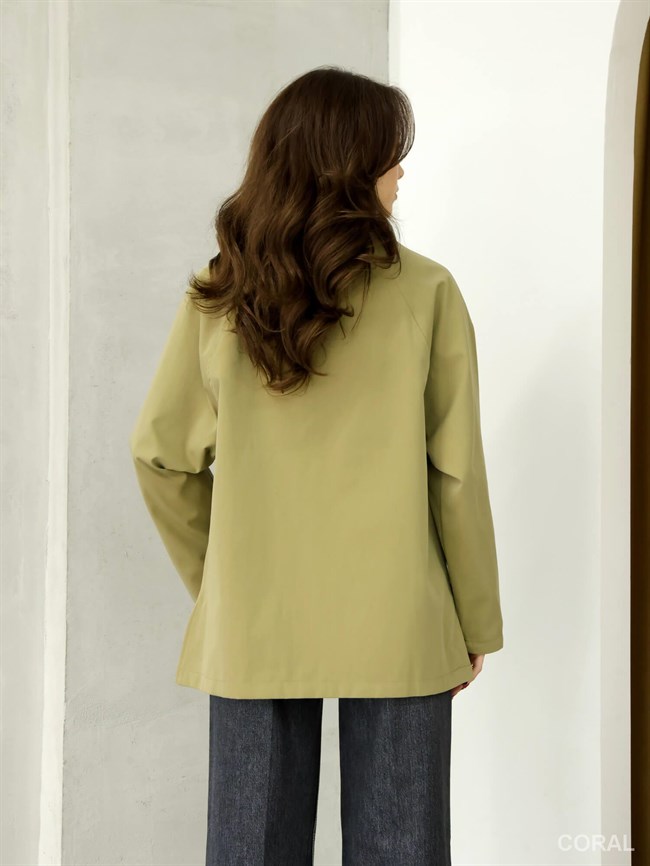 Süet Yakalı Ceket 1056 Haki