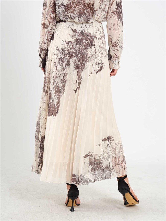 Suluboya Efektli Piliseli Etek 041189 Bej