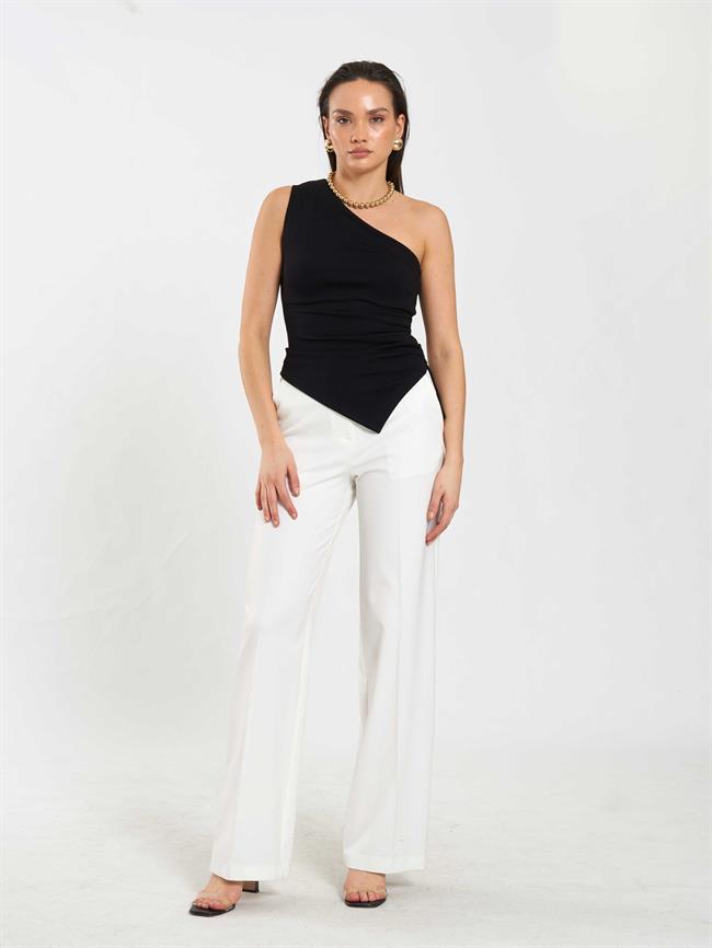 Tek Omuz Örme Bluz 071889 Siyah