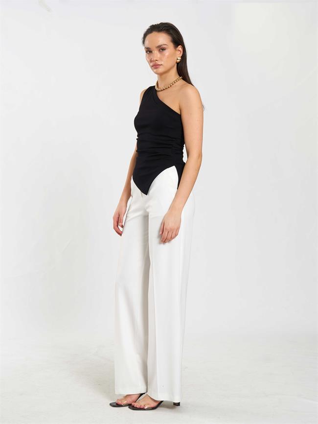 Tek Omuz Örme Bluz 071889 Siyah