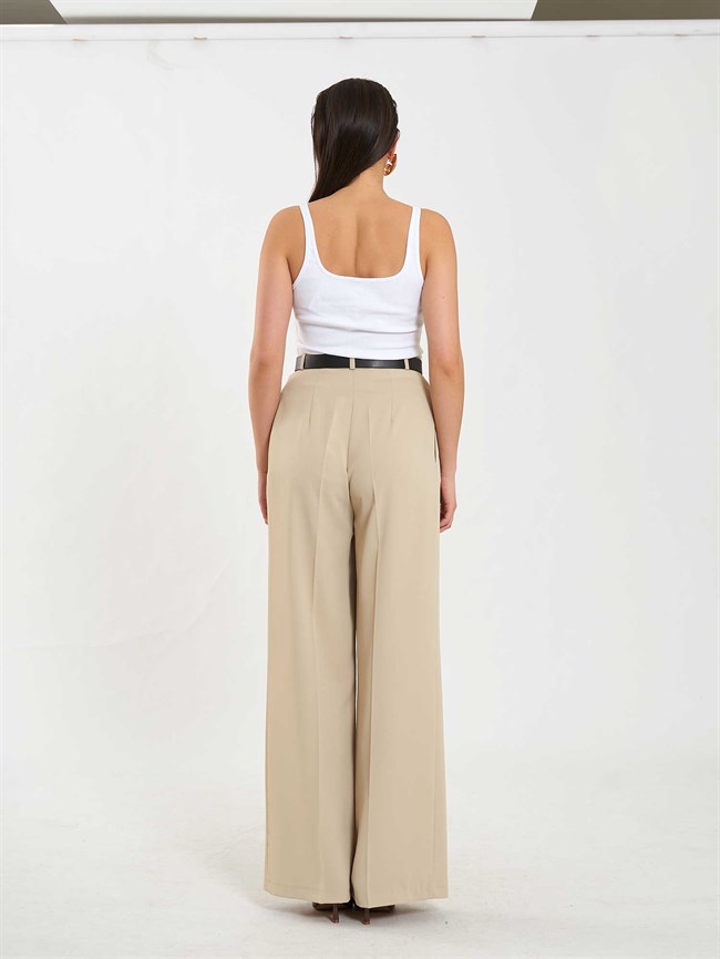 Tek Pileli Düz Paça Pantolon 031655 Açık Yeşil