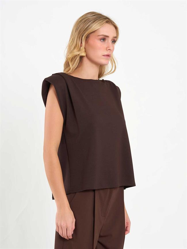Vatkalı Bluz 071845 Kahve