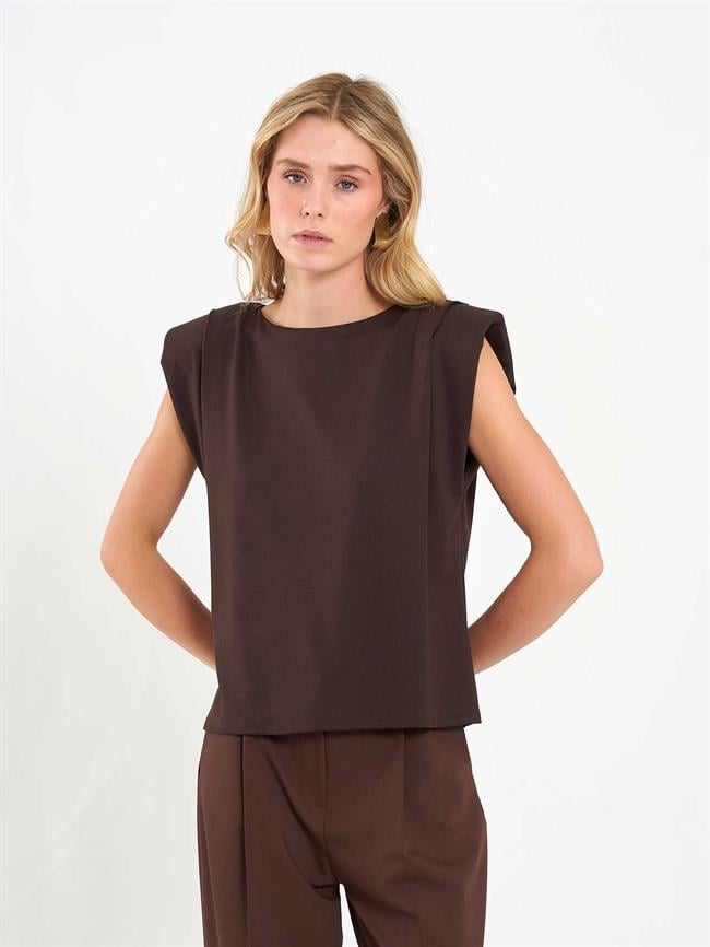 Vatkalı Bluz 071845 Kahve