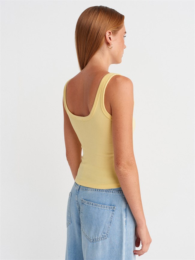 Yakası Çıtçıtlı Atlet 21096 Açık Sarı