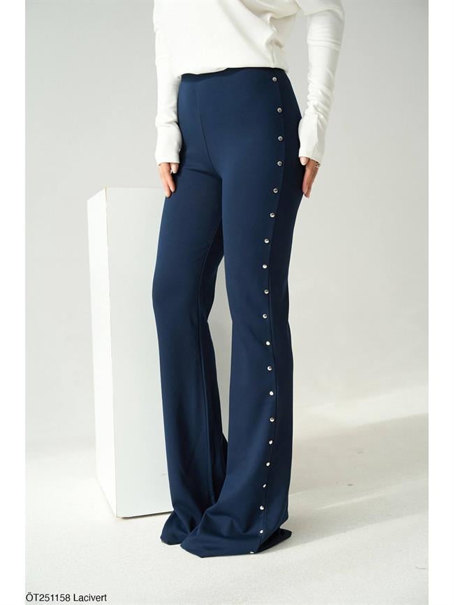 Yanları Çakımlı İspanyol Paça Tayt Öt251158 Lacivert