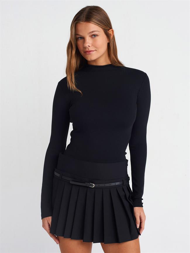 Yarım Balıkçı Yaka Kazak 31433 Siyah