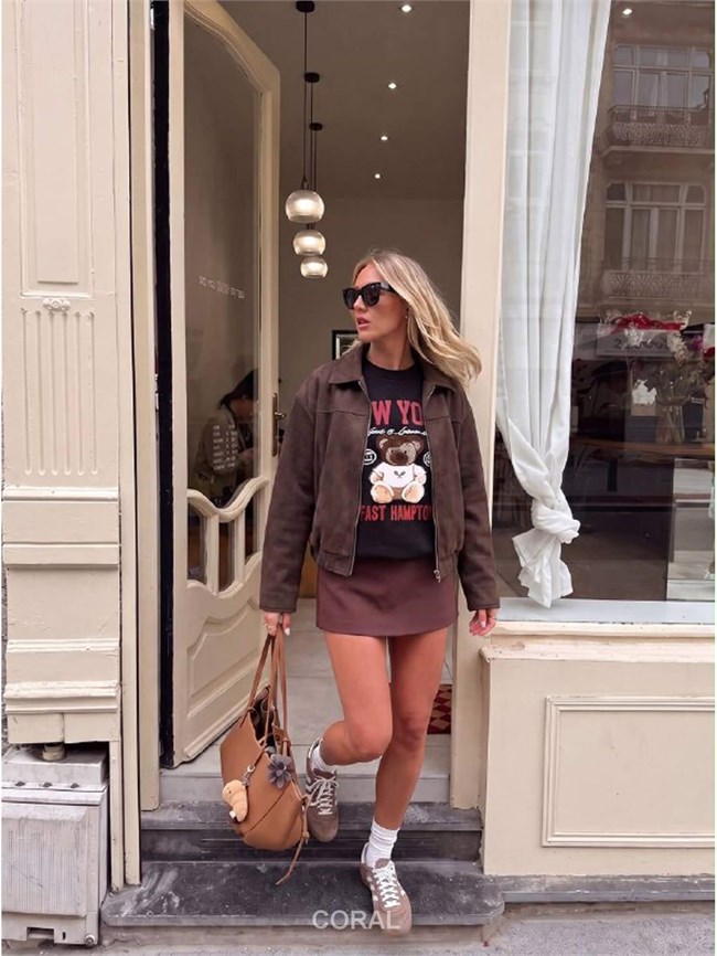Yazılı Ayıcık Baskılı Sweatshirt 5904 Siyah