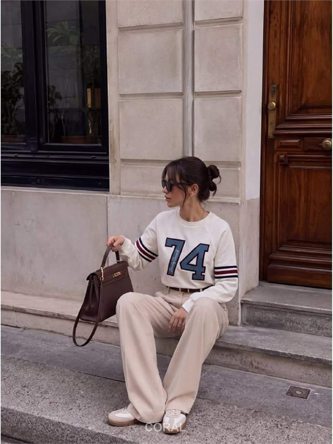 Yazılı SweatShirt 5934 Beyaz