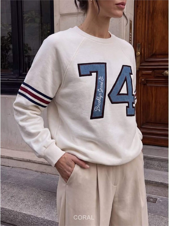 Yazılı SweatShirt 5934 Beyaz