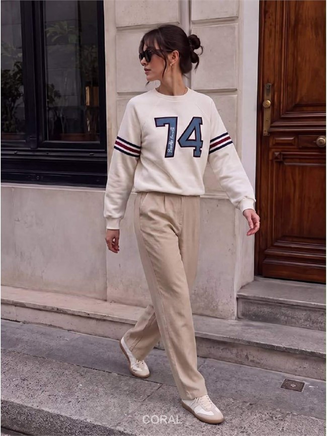 Yazılı SweatShirt 5934 Beyaz