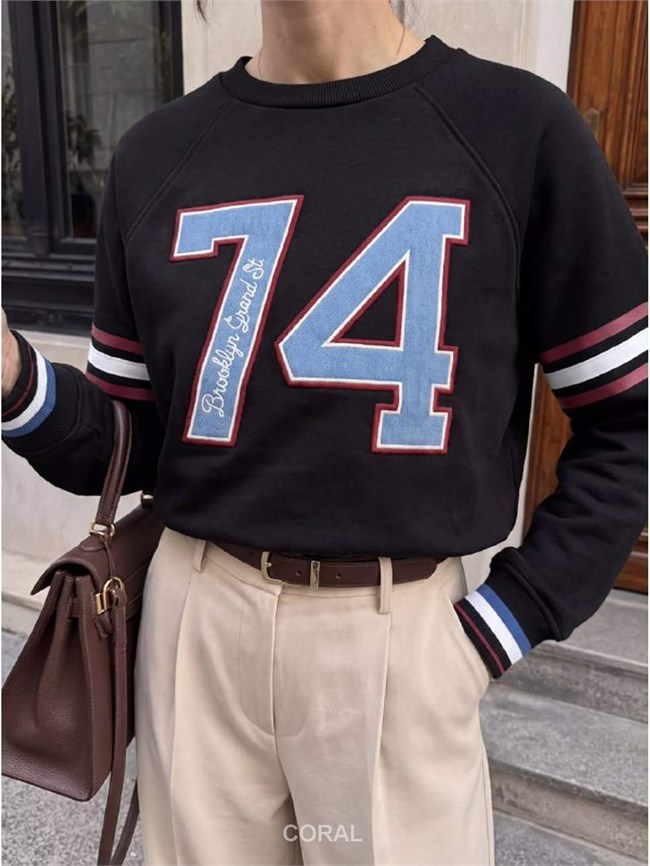 Yazılı SweatShirt 5934 Siyah