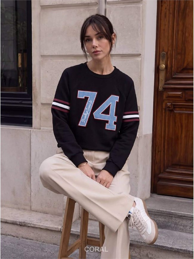 Yazılı SweatShirt 5934 Siyah