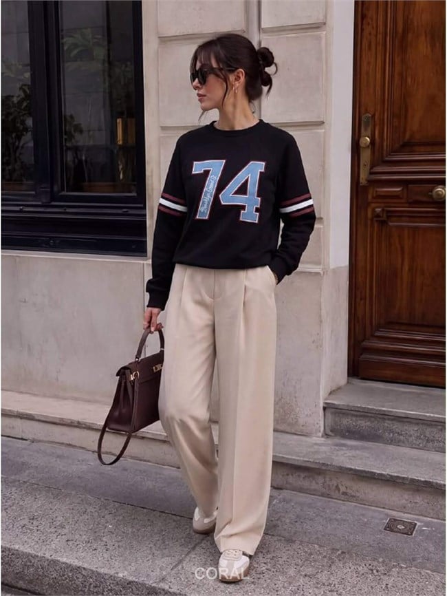 Yazılı SweatShirt 5934 Siyah