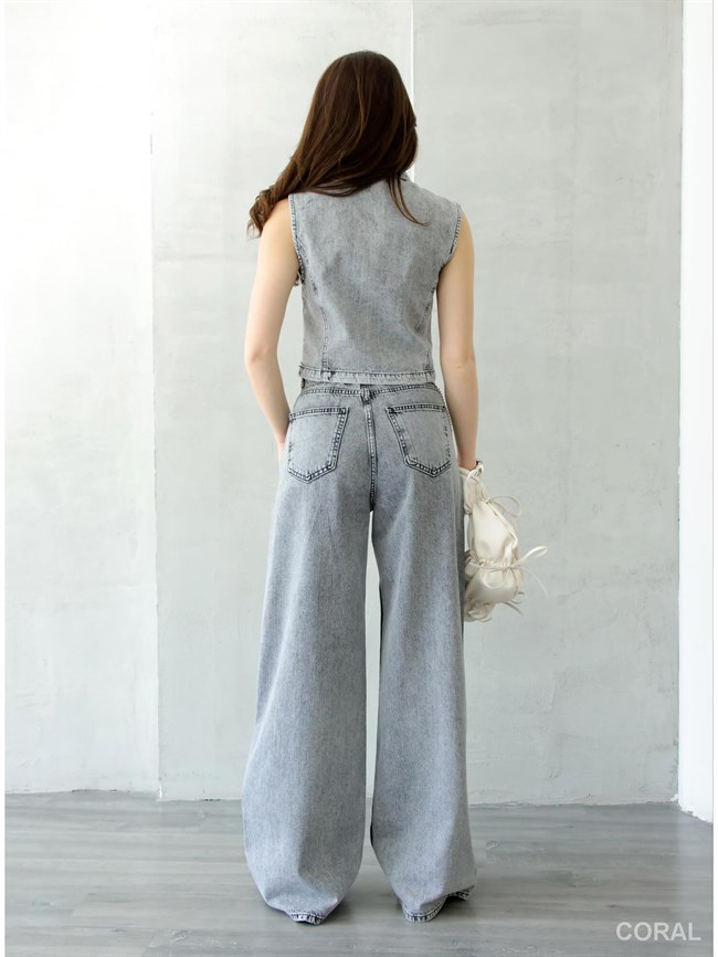 Yelekli Baggy Pantolonlu Kot Takım 8229 Antrasit