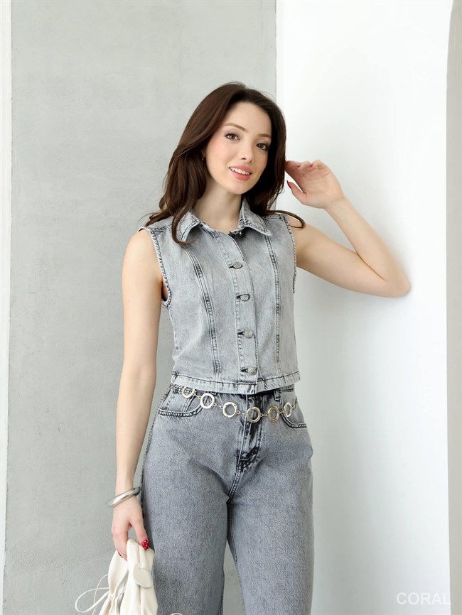 Yelekli Baggy Pantolonlu Kot Takım 8229 Antrasit