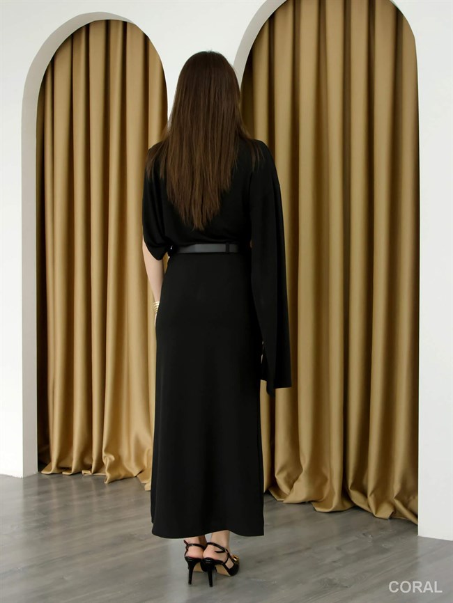 Yırtmacı Dantelli Uzun Etek DE261017 Siyah