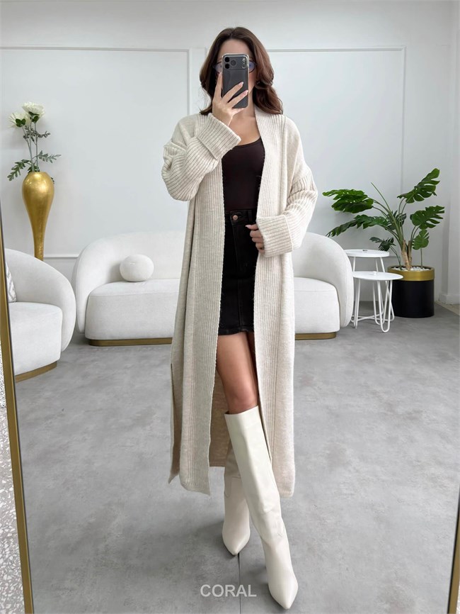 Yırtmaçlı Hırka 92573 Taş