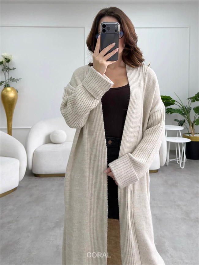 Yırtmaçlı Hırka 92573 Taş