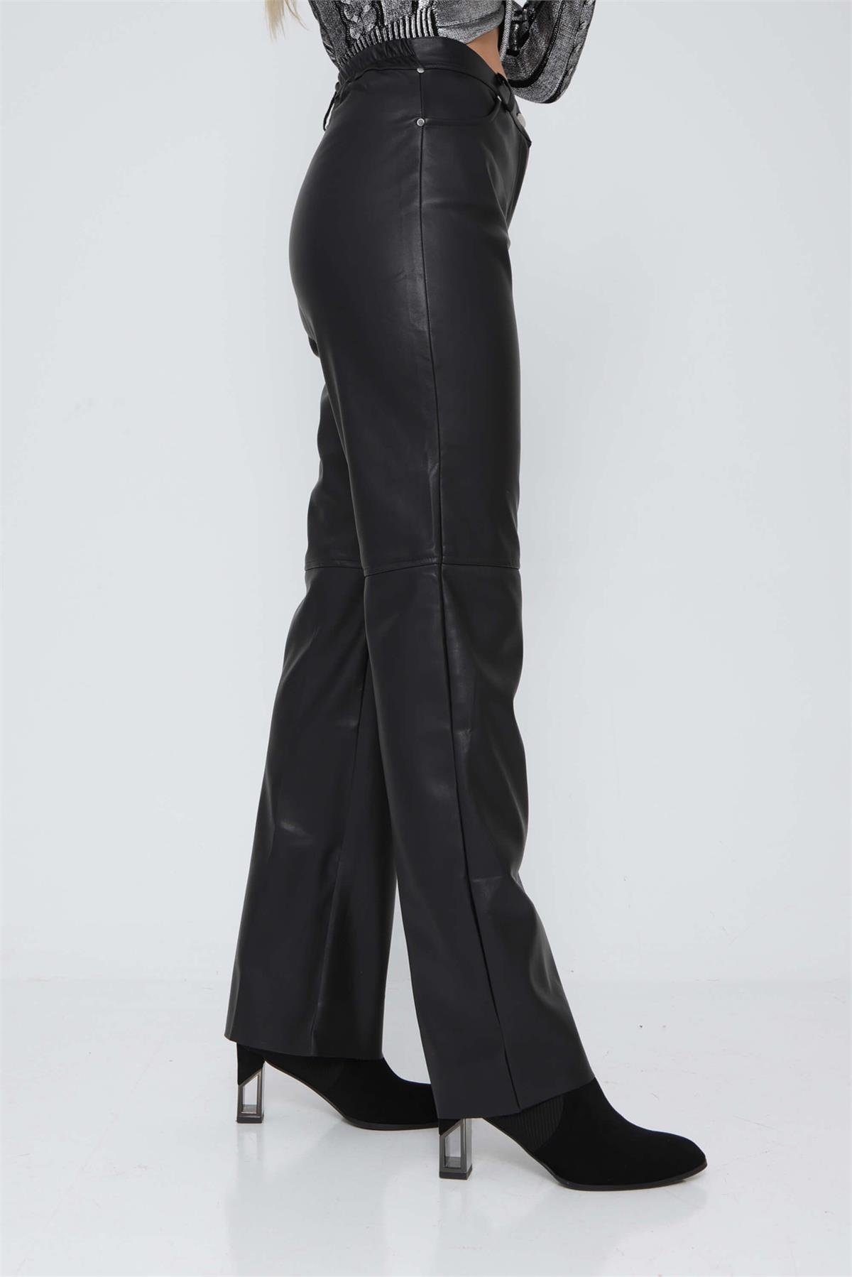  Other Stories Leather Flared Trousers in Black