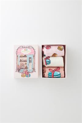 KATIA BONY 3LÜ MAKARON KIZ ÇOCUK KUTU ÇORAP