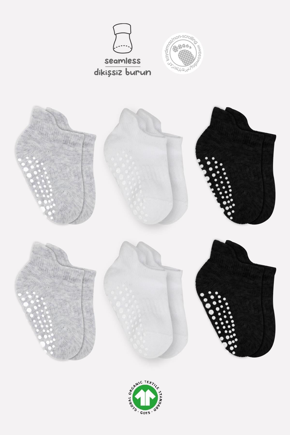 BistilBistil Bistyle Kız Erkek Bebek Organik Dikişsiz Kaymaz Sneakers Çorap