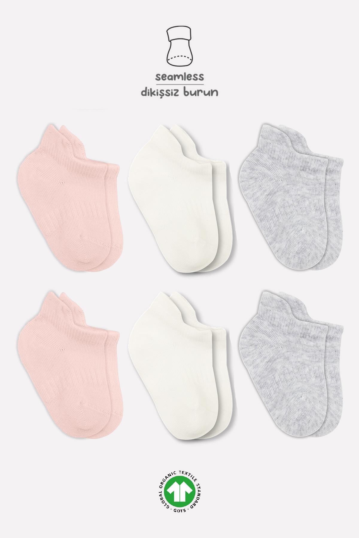 Bistyle 6 Çift Organik Pamuk Bebek Çorap / Dikişsiz Penye Soket / Yenidoğan Kız Erkek Çocuk ÇorapSneakers & Patik ÇorapBistyleBistyle 6 Çift Organik Pamuk Bebek Çorap / Dikişsiz Penye Sneakers / Yenidoğan Kız Erkek Çocuk Çorap (Pembe Ekru Gri)