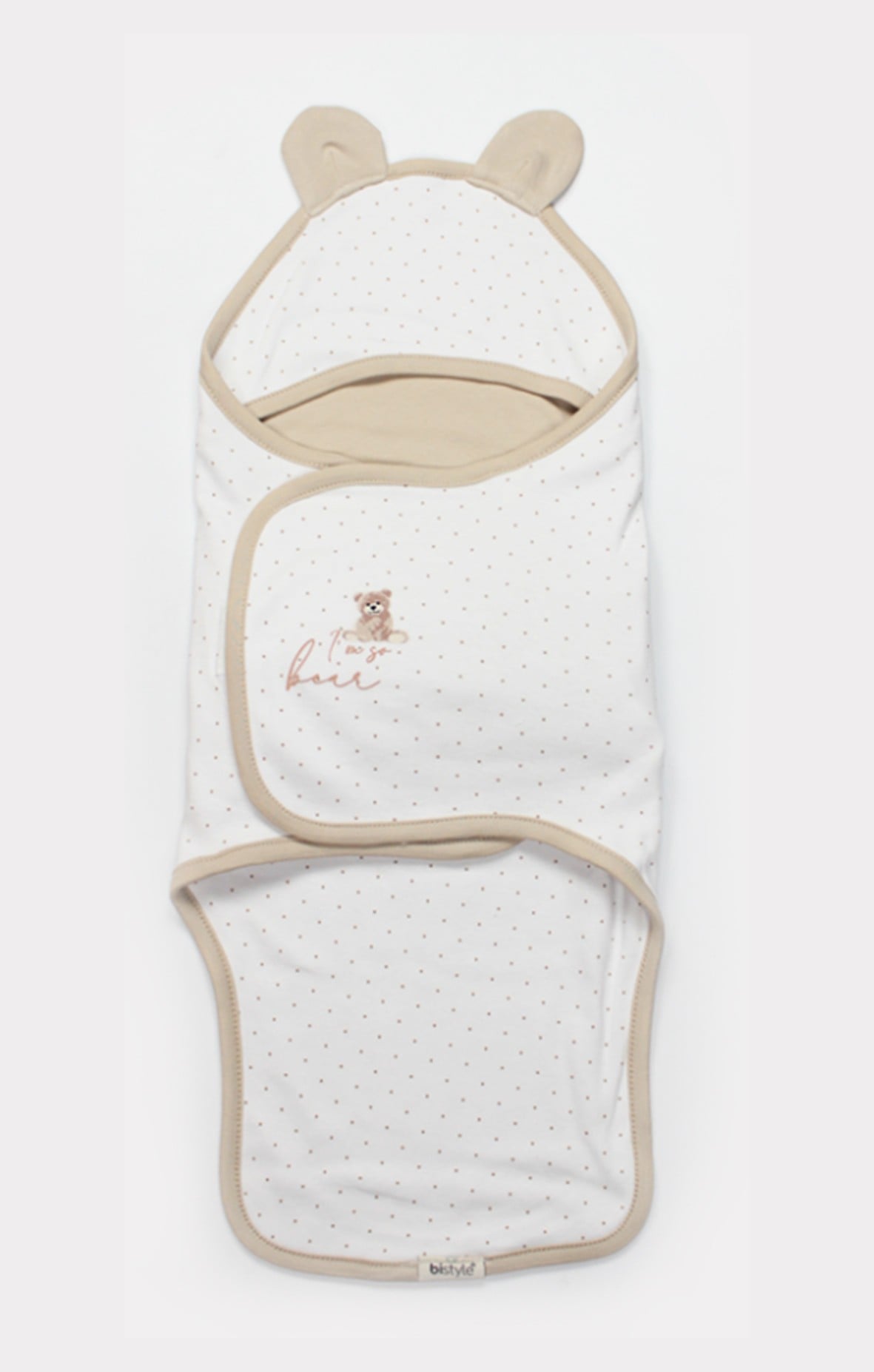KUNDAKBistyleBistyle %100 Organik Pamuk Bebek Bel Destekli Kundak Yenidoğan / So Bear Kız Erkek Unisex Bebek