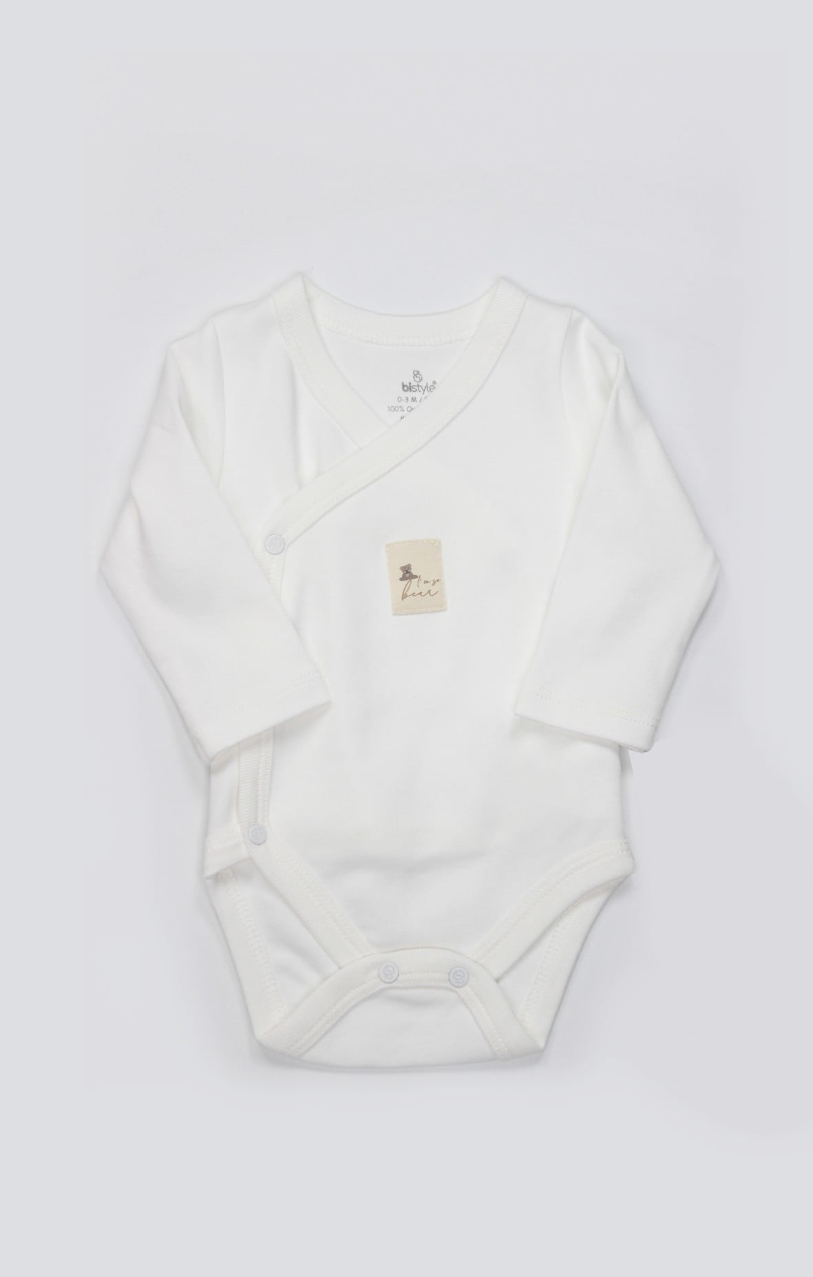 Body & ZıbınBistyleBistyle %100 Organik Pamuk Kruvaze Body Uzun Kollu Yenidoğan / So Bear Kız Erkek Unisex Bebek