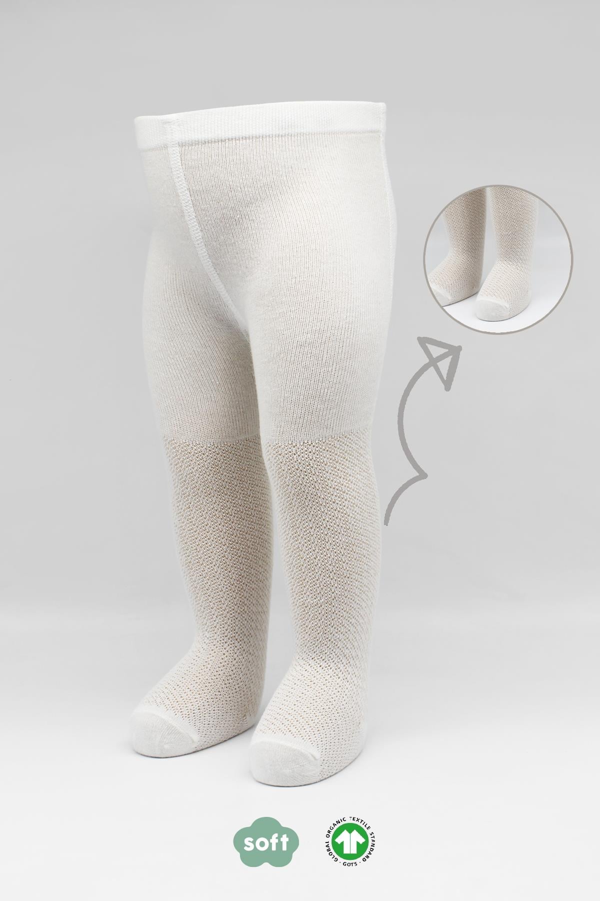 Külotlu ÇorapBistyleBistyle Organik Kız Bebek Çocuk Soft Pirinç Kabartma Desen Penye Külotlu Çorap