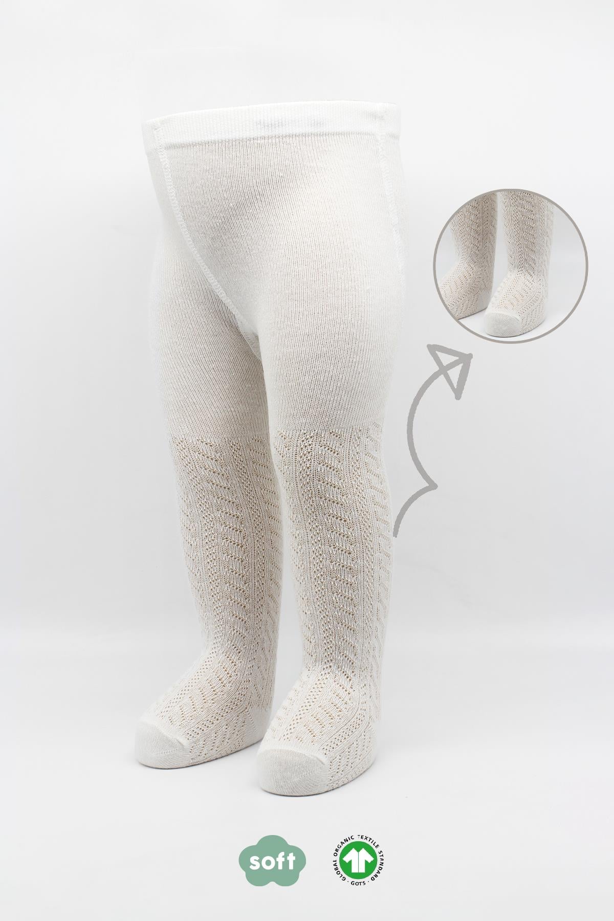 Külotlu ÇorapBistyleBistyle Organik Kız Bebek Çocuk Soft Zikzak Kabartma Desen Penye Külotlu Çorap