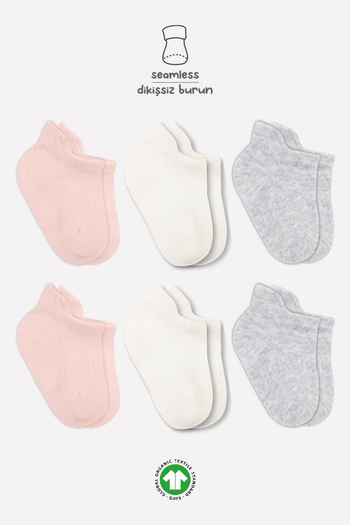 Bistyle 6 Çift Organik Pamuk Bebek Çorap / Dikişsiz Penye Soket / Yenidoğan Kız Erkek Çocuk ÇorapSneakers & Patik ÇorapBistyleBistyle 6 Çift Organik Pamuk Bebek Çorap / Dikişsiz Penye Sneakers / Yenidoğan Kız Erkek Çocuk Çorap (Pembe Ekru Gri)