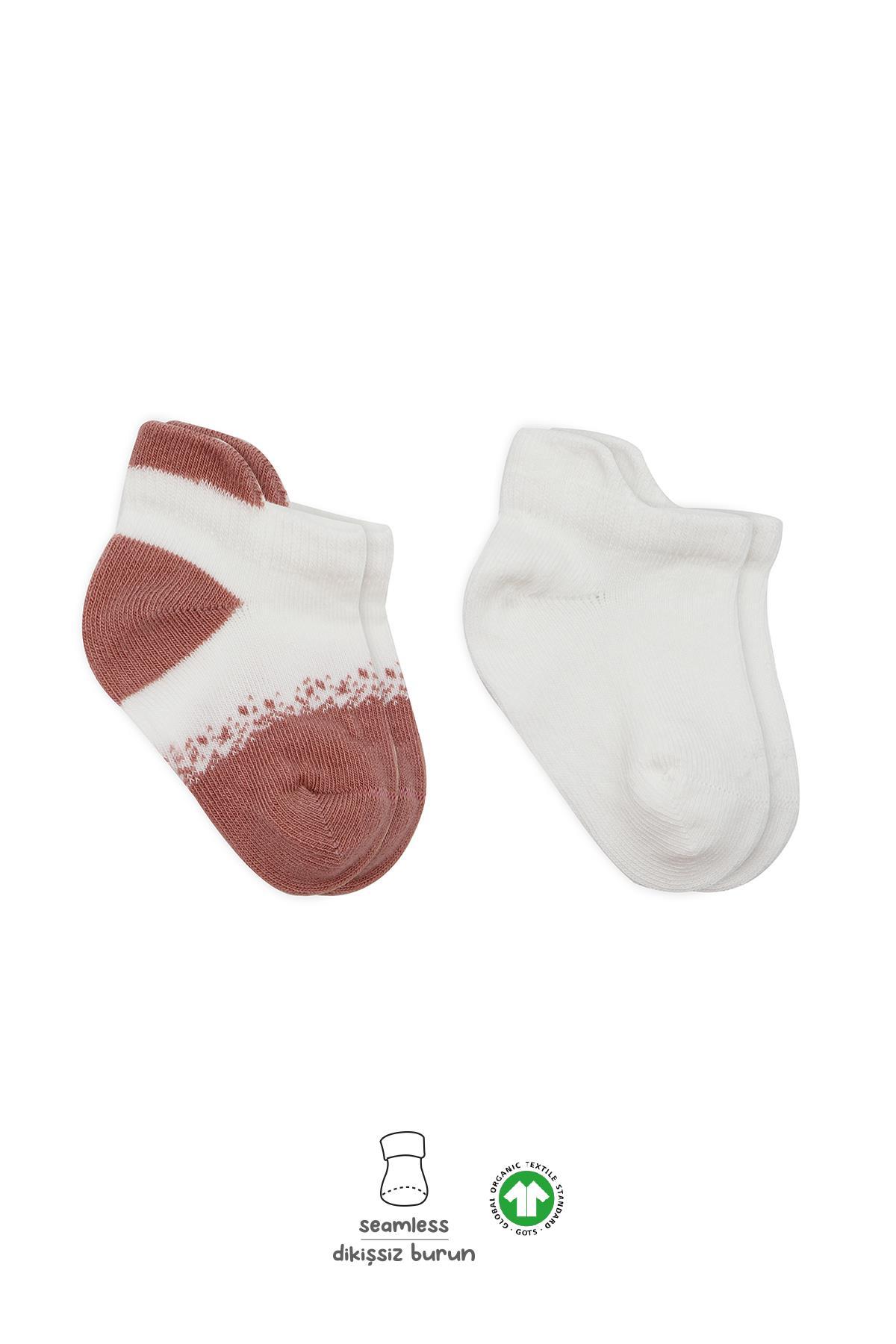Sneakers & Patik ÇorapBistyleBistyle Organik Bebek Çocuk 2li Point Penye Sneakers Çorap